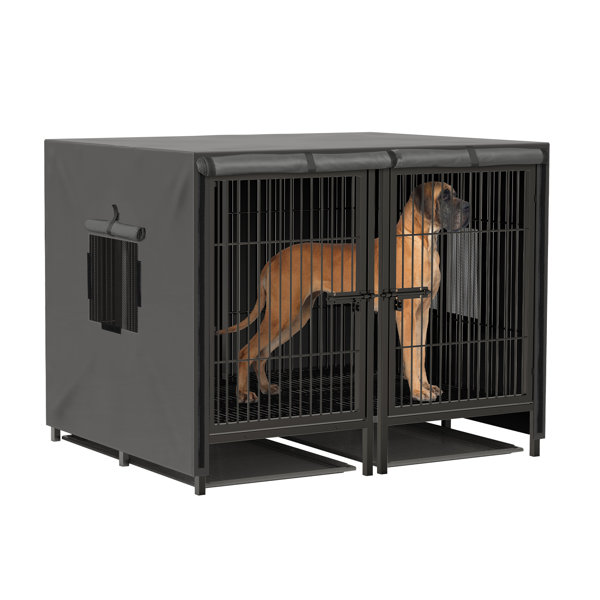 Tucker Murphy Pet™ Chirana Dark Gray Fabric Crate Cover & Reviews Wayfair